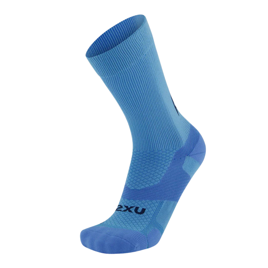 2XU - Vectr Light Cushion Crew Socks - Azure Blue/Surf
