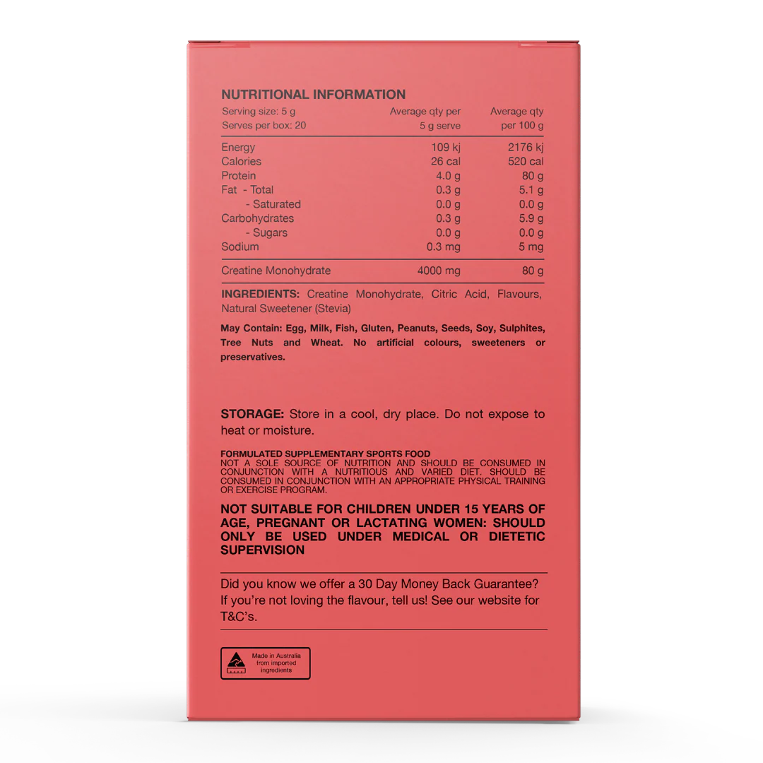 Switch Nutrition - Flavoured Creatine Sachets - Raspberry - Image 3