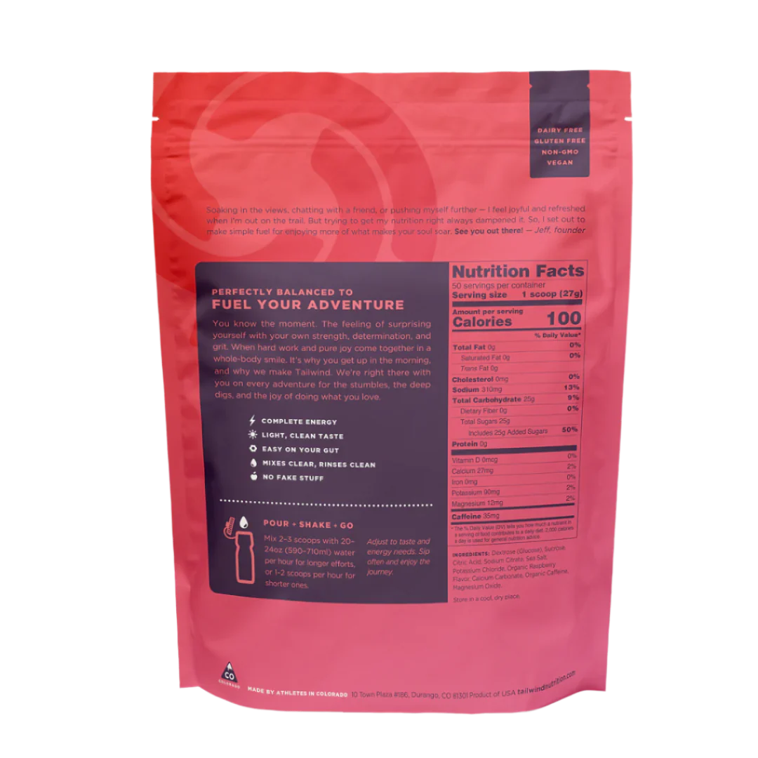 Tailwind Nutrition - Endurance Fuel Bag - Raspberry (Caffeinated) - Image 4